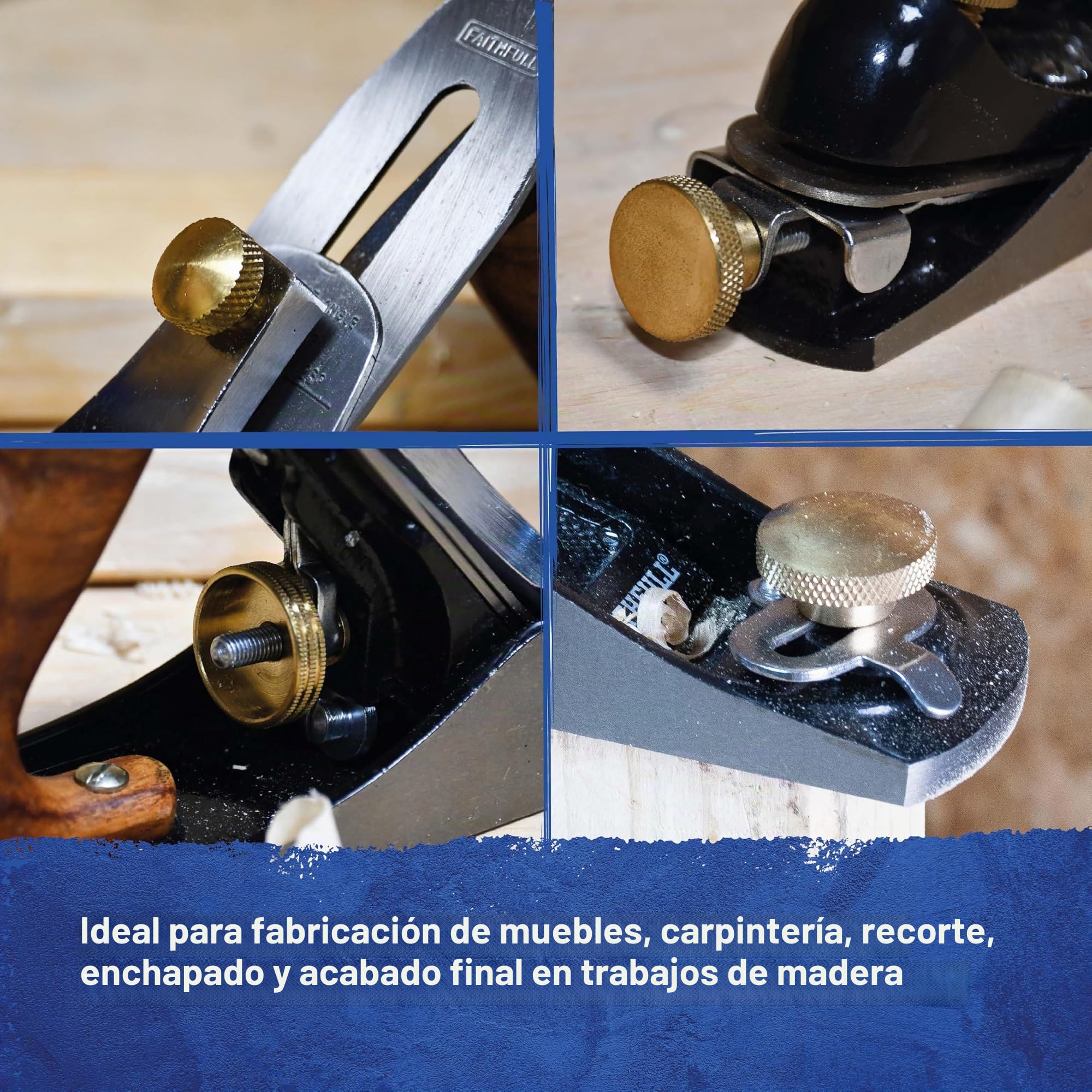 Coffret de rabots Faithfull n° 4 et n° 6012 dans un coffret en bois – Rabots à main en fonte usinés avec précision pour le lissage, l'ébarbage et le travail du bois de bout.