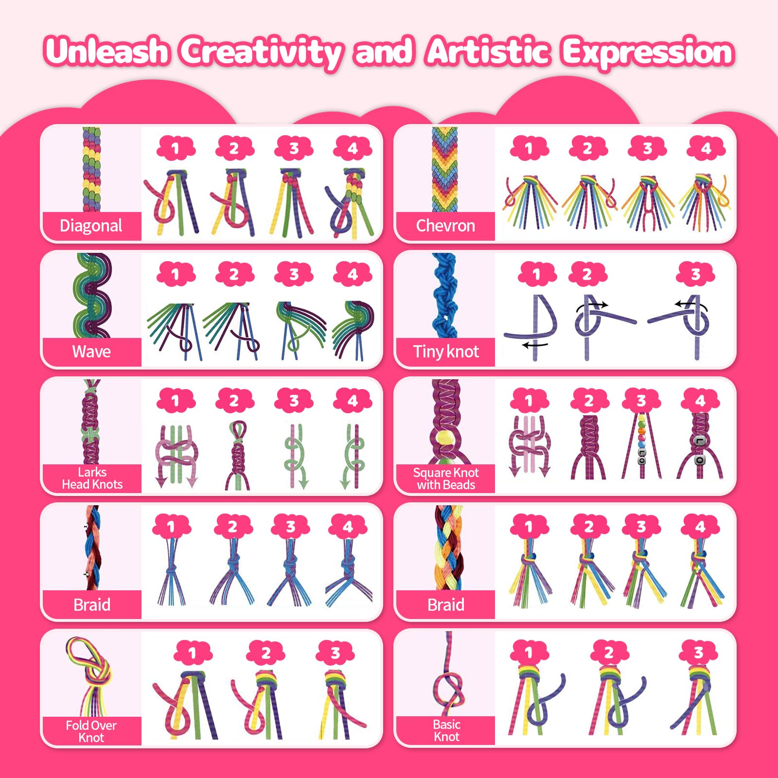 PC PARENTS & CHILDREN Friendship Bracelet Making Kit for Girls 6-12, with 20 Pre-Cut Threads 422 Beads Bracelet String Maker Arts and Crafts for Kids Jewelry Birthday Christmas Gifts