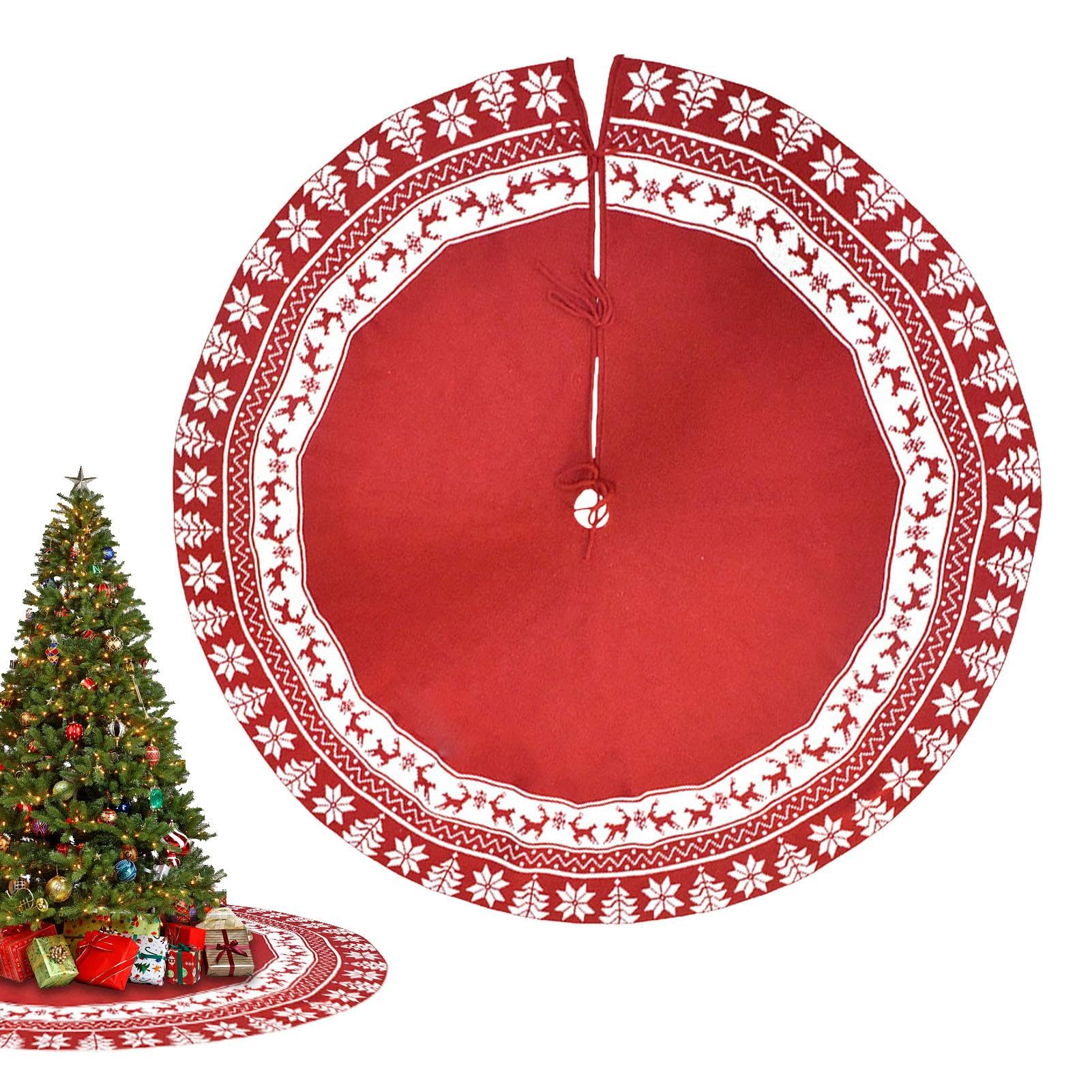 Tapis de sapin de Noël 122 cm en tissu doux de qualité supérieure aux finitions soignées