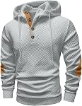 Rela Bota Mens Hoodies Fashion Textured Sweatshirts Long Sleeve Casual Pullover Thermal Hooded Sweater Drawstring with Button