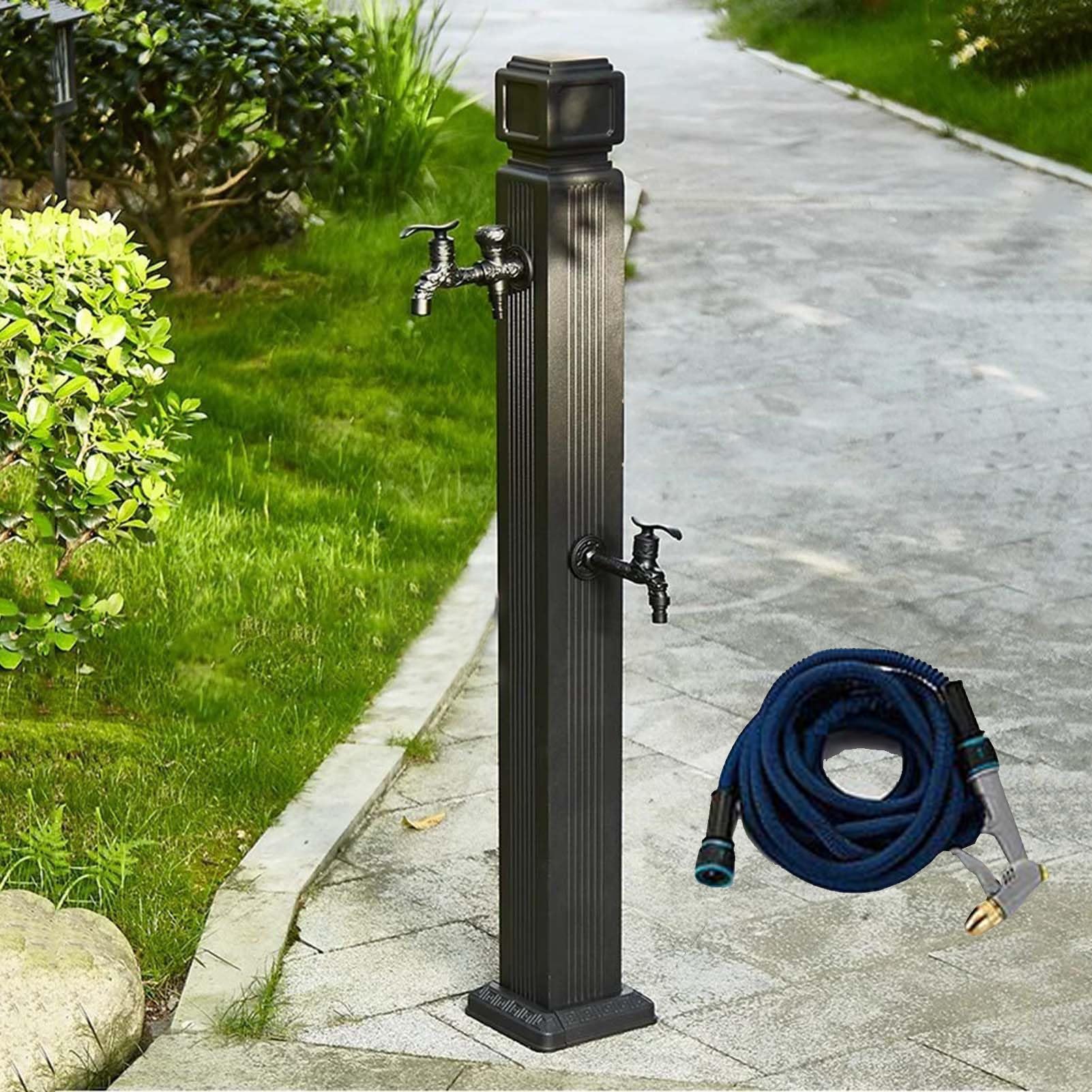 WOTZOV Water Column Garden Water Tap - Brass Faucet Outdoor Faucet For Car Washing And Watering, Weatherproof Yard Hydrant Water Feature Fountain，D 110CM