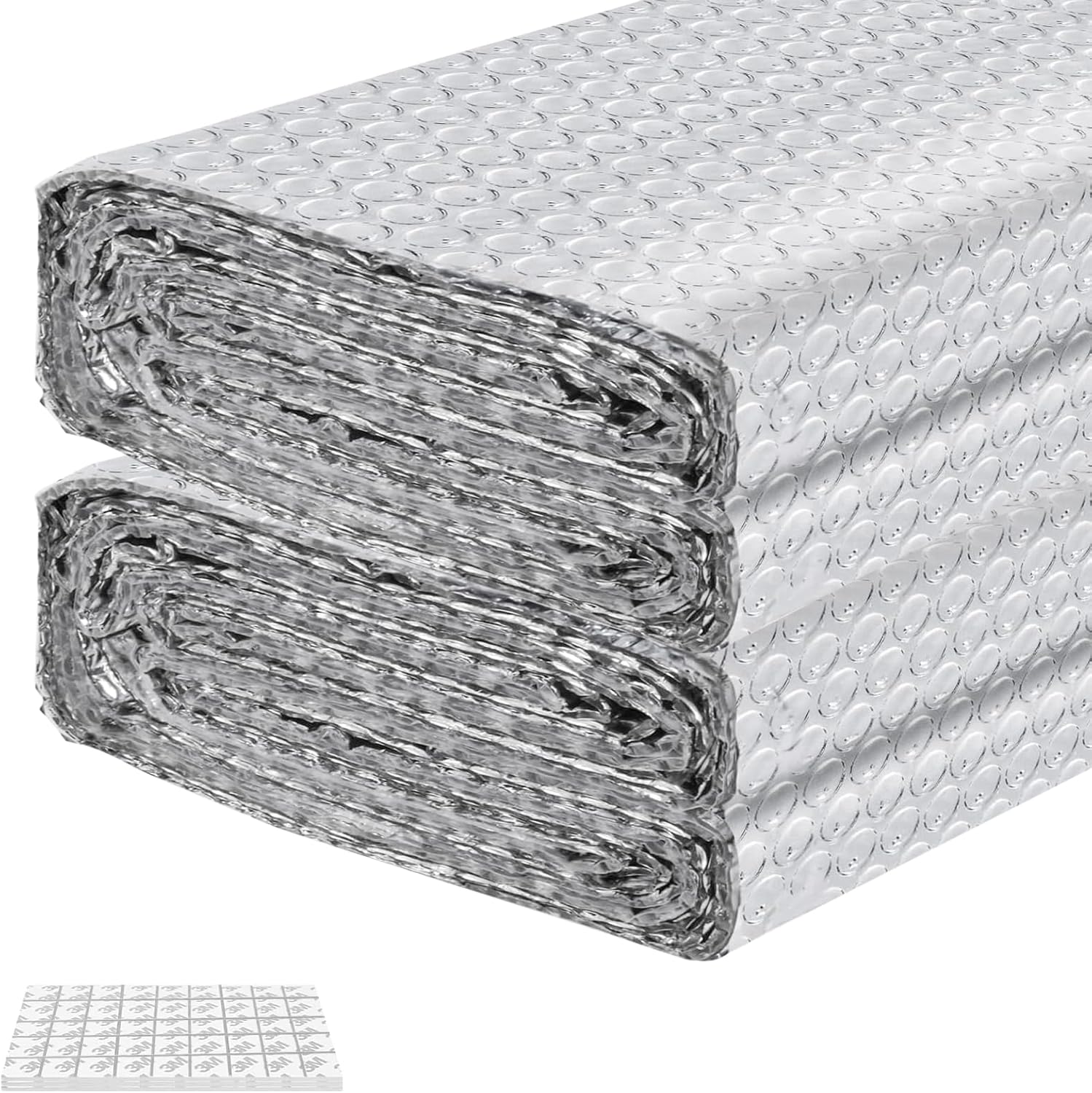 LAJIAOZ Garage Door Insulation Kit 16PCS Double Bubble Panels, 6MM 24" x 48" Reflective Aluminum Foil Sheets with 120 Adhesive Tapes for Garage, Window, Attic, Wall, Summer & Winter Use