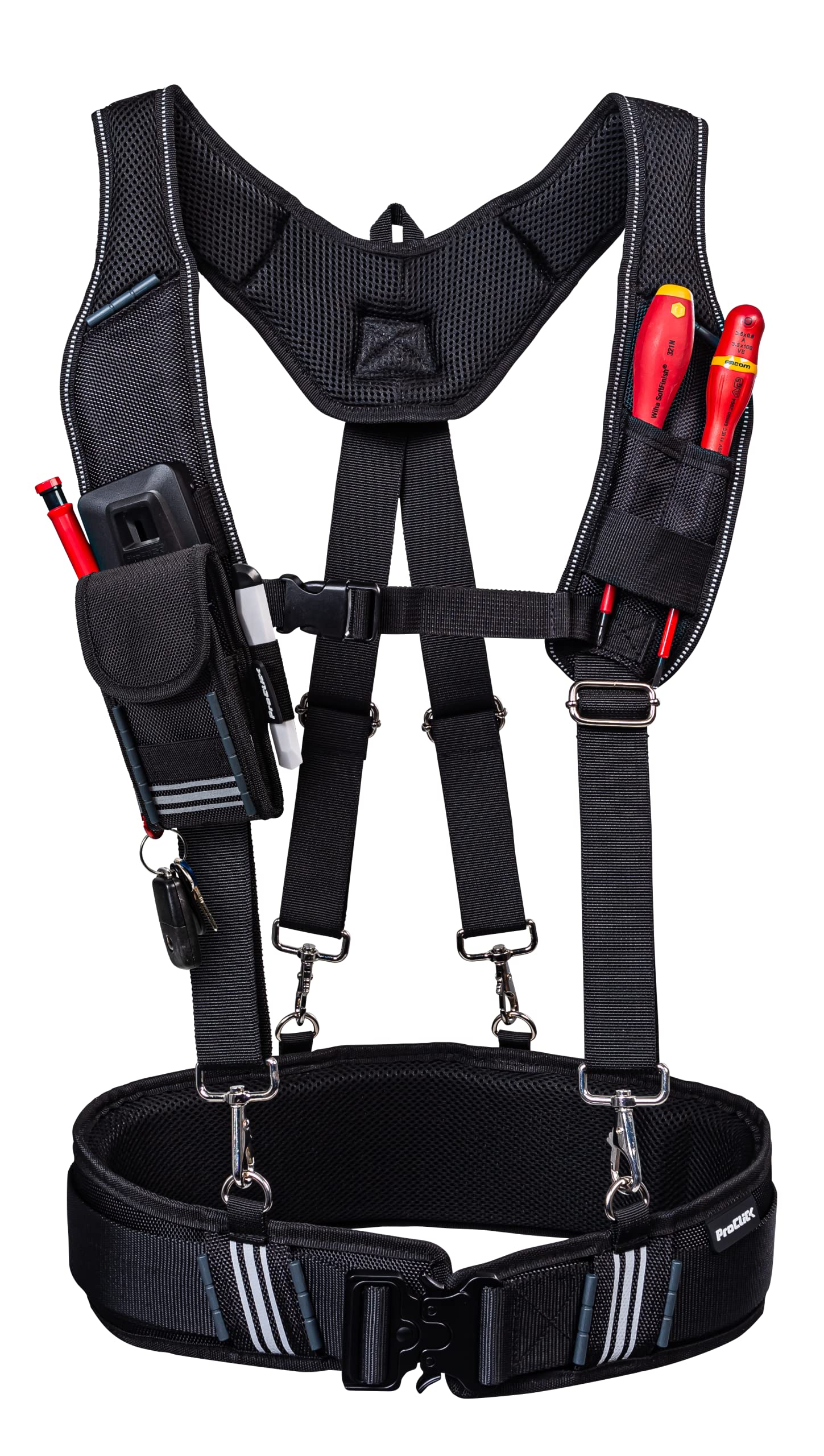 Bosch Sortimo ProClick Suspenders Größe L/XL - Profi Werkzeuggürtel Hosenträgersystem aus hochbelastbarem Synthetikgewebe | ideal für ProClick Tool Pouch Werkzeugtaschen & Nageltasche - von Wfix