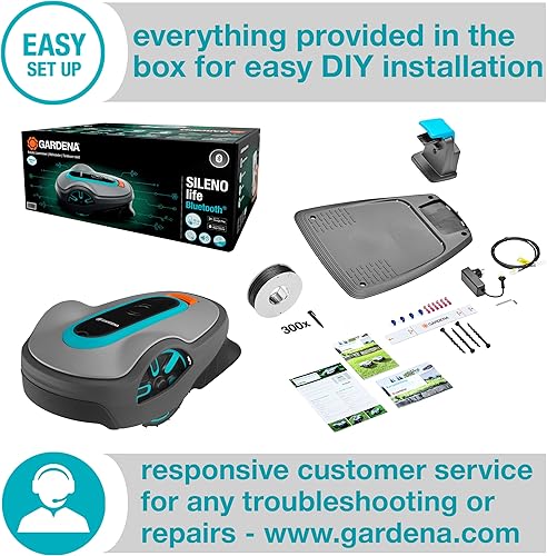 Miniatura 3 de GARDENA 15101-41 SILENO Life - Cortacésped robótico automático, con aplicación Bluetooth y cable de límite, uno de los más silenciosos de su clase,