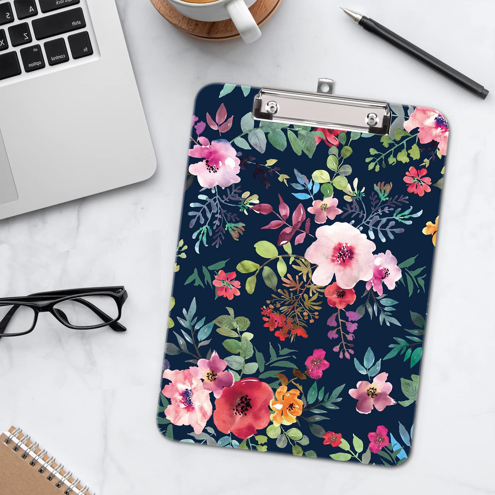 Hongri Portapapeles de plástico, tamaño carta A4 estándar para estudiantes, profesores, mujeres y niños, clip de perfil bajo, portapapeles decorativos, bonito patrón personalizado, tamaño 9 x 12.5