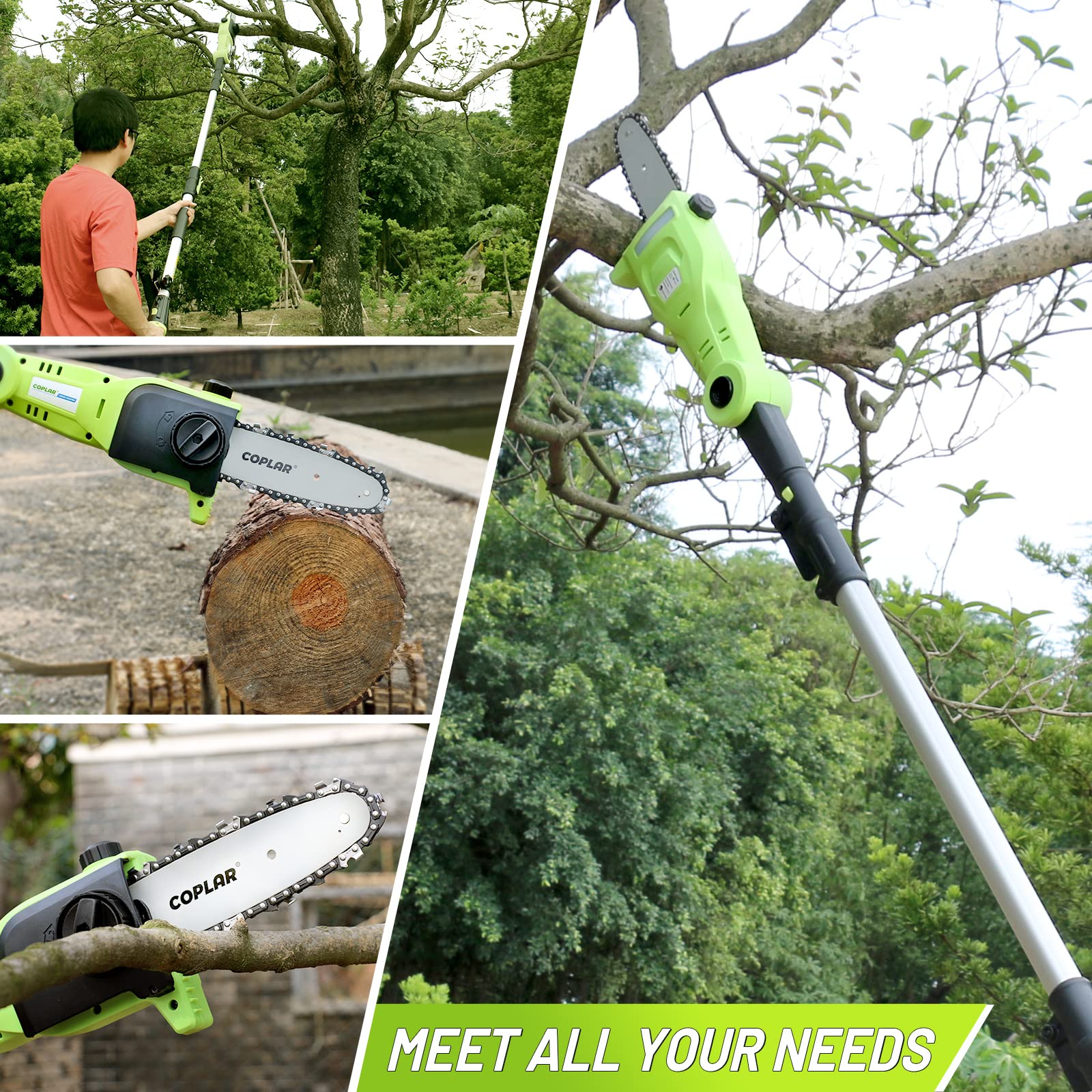 Pole Saws for Tree Trimming, COPLAR 20V 8Inch Cordless Pole Saw Multi