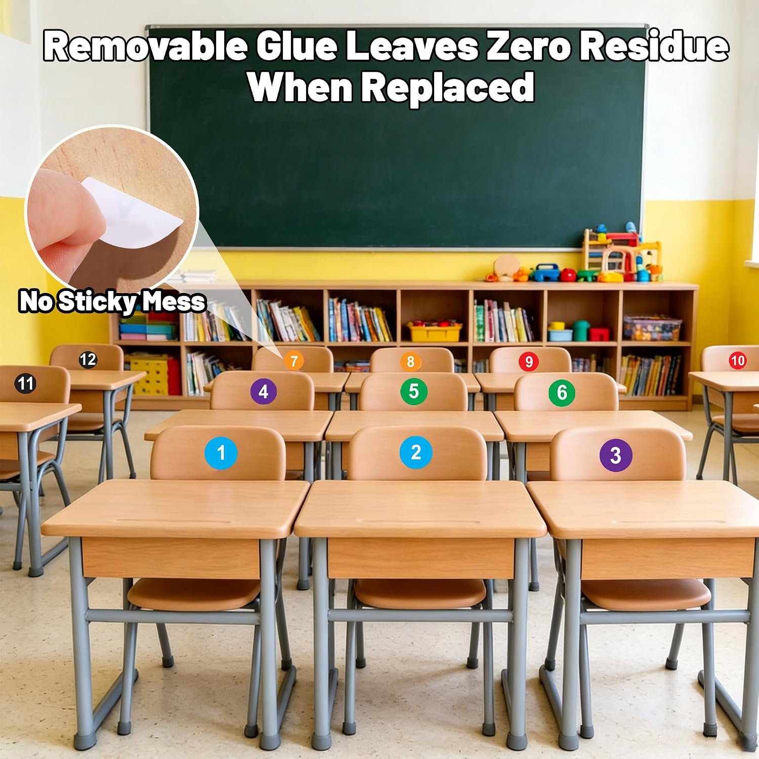 600PCS Consecutive Number Stickers 1-50 - 1 Inch Self-Adhesive Vinyl Number Labels, Water & Tear Resistant Removable Multicolor Stickers for Classroom, Office, Storage & Inventory Organization image 4