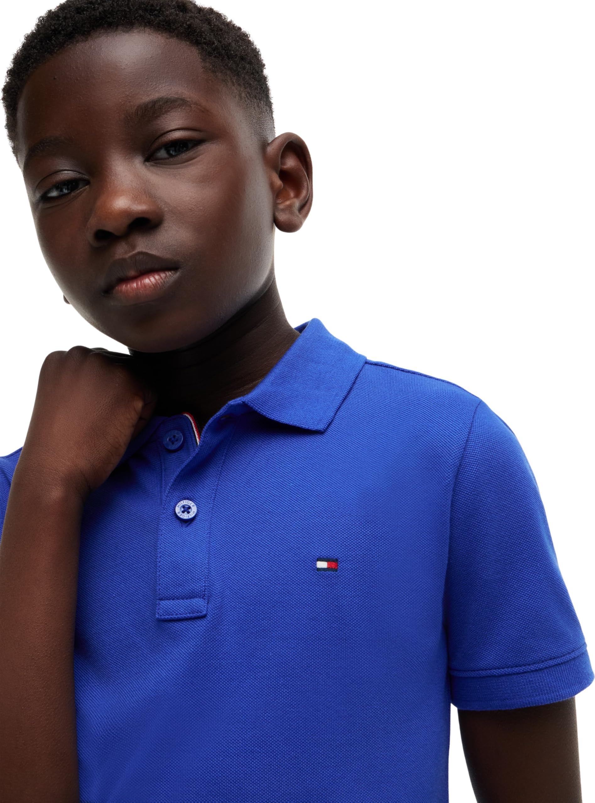 Tommy Hilfiger Bambino Maglietta Polo Maniche Corte Flag Regular Fit, Blu (Noble Blue), 74