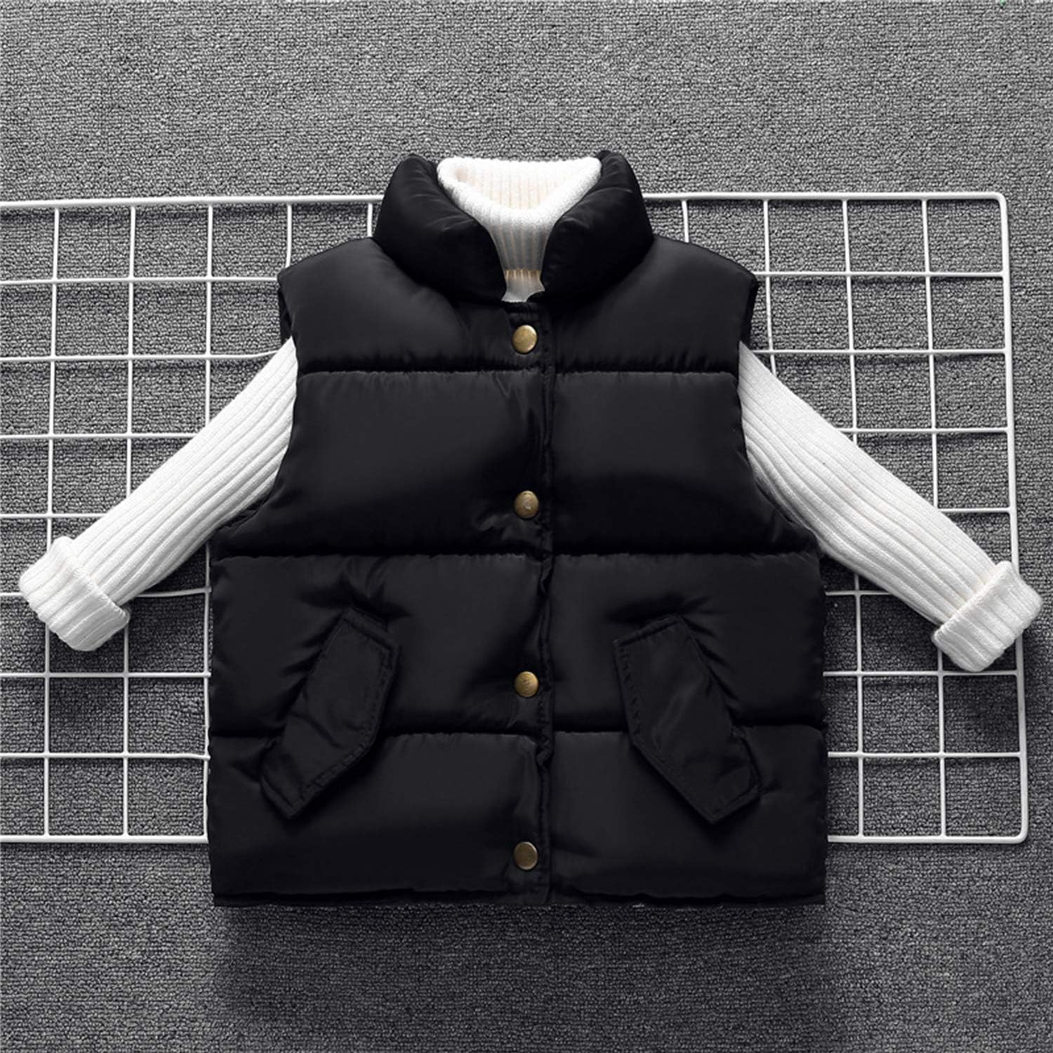 Evelin LEE Baby Boys Girls Stand Collar Down Vest Winter Warm Lightweight Sleeveless Puffer Jacket: Clothing, Shoes & Jewelry