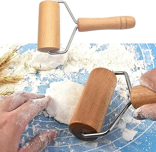 Miniatura 2 de Rodillo de pastelería en forma de T, rodillo antiadherente para pizza, juego de rodillos de madera para masa, rodillo de madera para hornear,