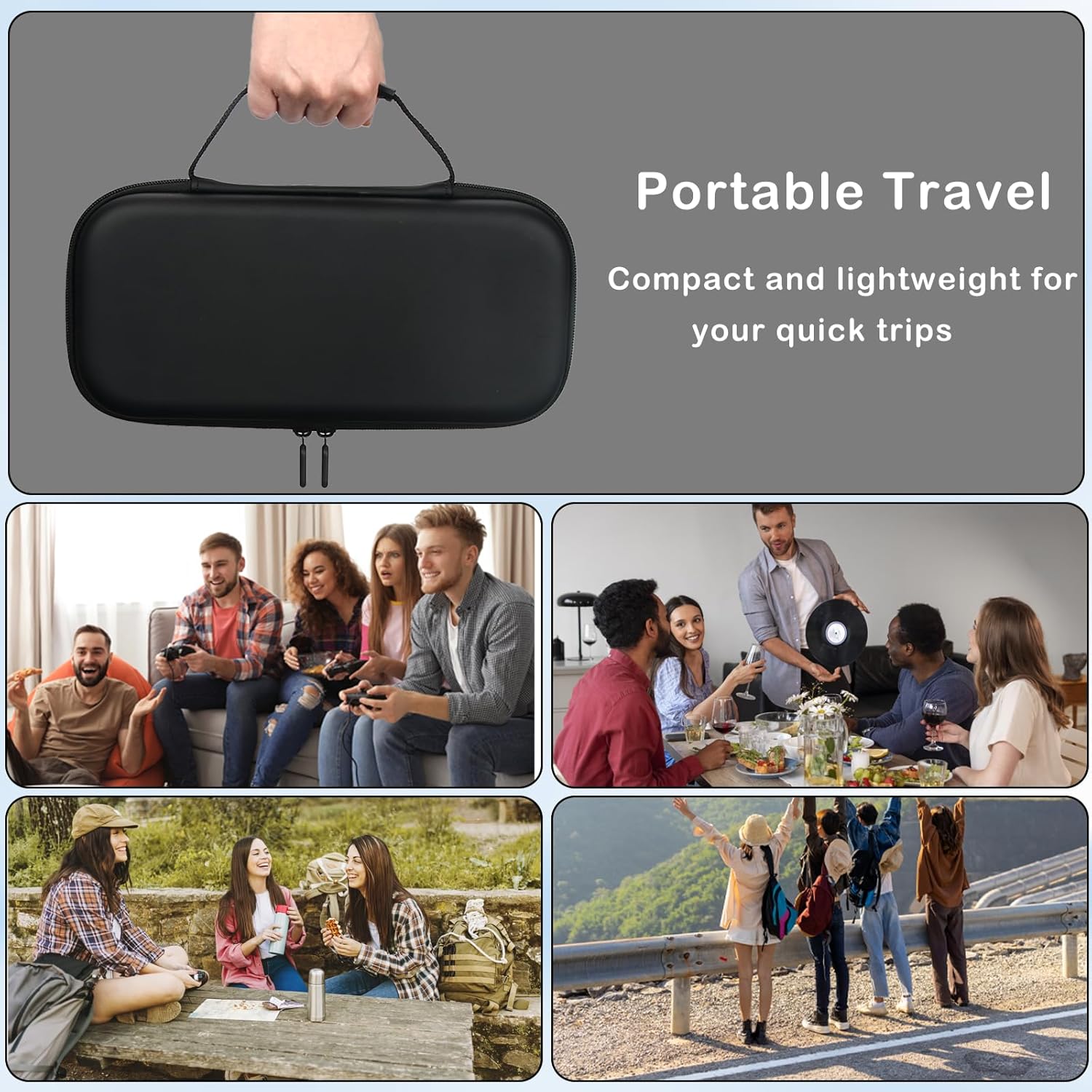 qinhretuo Carrying Case for Nintendo Switch 2(2025),Shockproof Protective Hard Shell Portable Travel Carry Case Pouch holds 12 Cartridges with Pockets for Switch 2 Accessories and Games, Black - Image 6