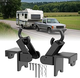 Heavy Duty Weight Distribution Hitch Hookup Brackets, Replacement Hitch Bracket with Black Powder Coating, Compatible with Most Trailers RVs Trucks Yachts Reduces Trailer Stress (2 pcs)