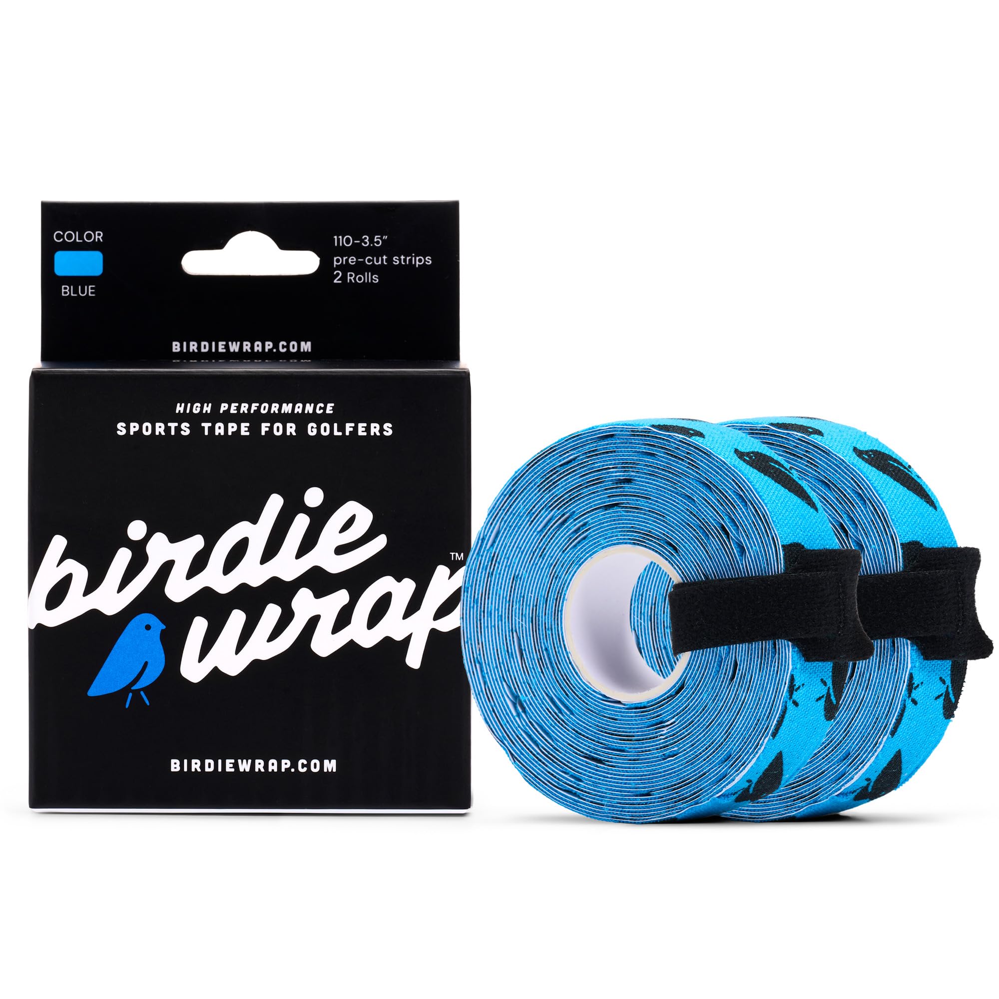 BirdieWrap Golf Sports Tape Wrap, 4-Way Stretch Athletic Tape for Hands and Fingers, Waterproof, Pre-Cut 110 Golf Finger Tape Strip, Blister and Knicks Protection Sport Finger Tape