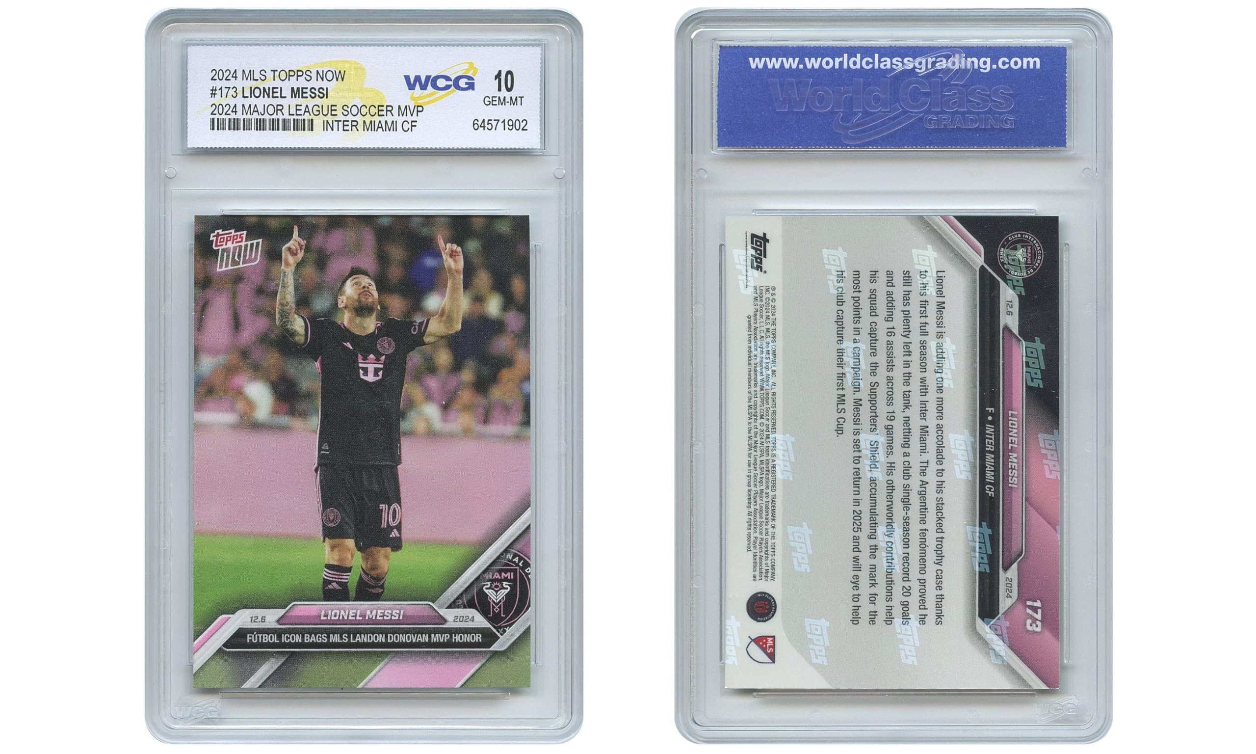 Amazon.com: 2024 MLS Topps Now Lionel Messi Soccer League MVP Card 