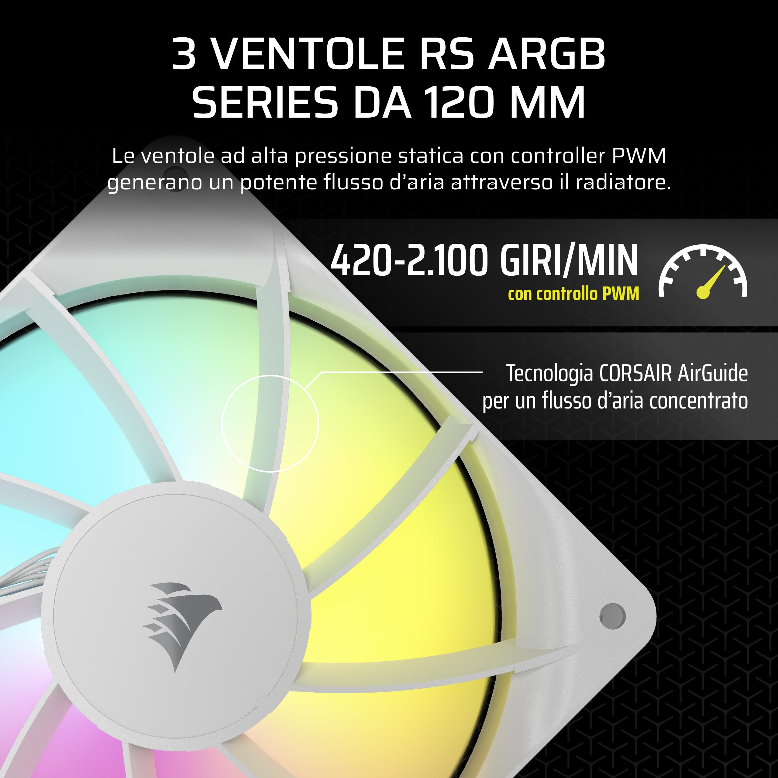 CORSAIR NAUTILUS 360 RS ARGB Raffreddatore CPU a Liquido – 360mm AIO – Connessione Diretta alla Scheda Madre – Intel LGA 1851/1700, AMD AM5/AM4 – 3x RS120 ARGB Ventilatori Inclusi – Bianco
