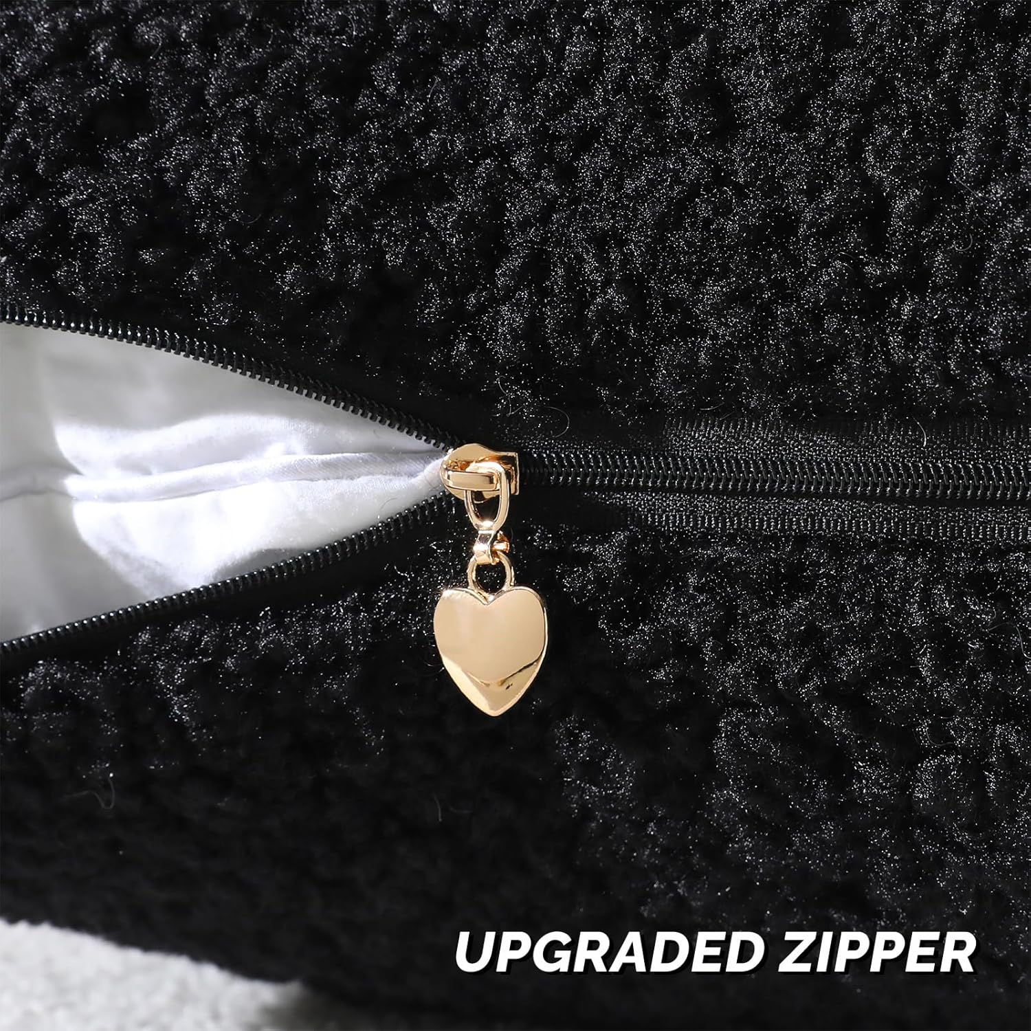 Condition photo showing New/Like New for futei black throw pillow covers 20x20 inch set of 2,furry faux fur teddy boucle textured cushion covers,soft fluffy decorative pillow case,home decor for couch bed living room office car black 20" x 20" (pack of 2)