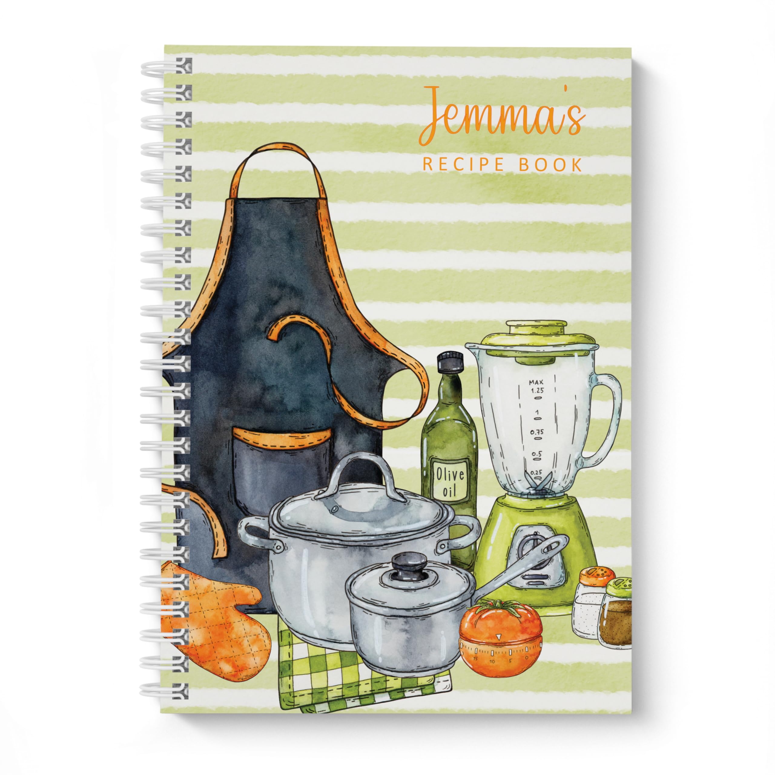 Personalised Recipe Notebook Cooks Recipe Log, Foodie Present, A4, A5, Kitchen Recipes, Blank Recipe Book, Gift
