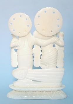 StonKraft Brass Marble Radha Krishna Radha (7 Marble)