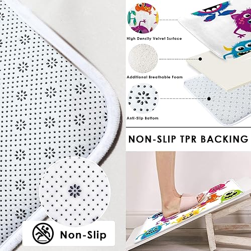 Miniatura 3 de Juego de baño de monstruos con cortina de ducha y accesorios de alfombras, bonito juego de cortina de ducha para niños, divertido juego de cortina