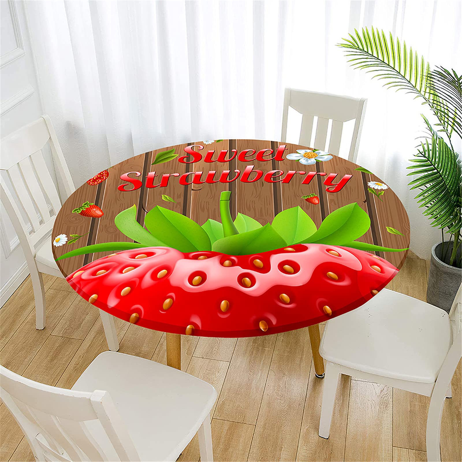 Morbuy 3D Rondes Nappes Avec Bord Élastique, Noël Nappes Rondes