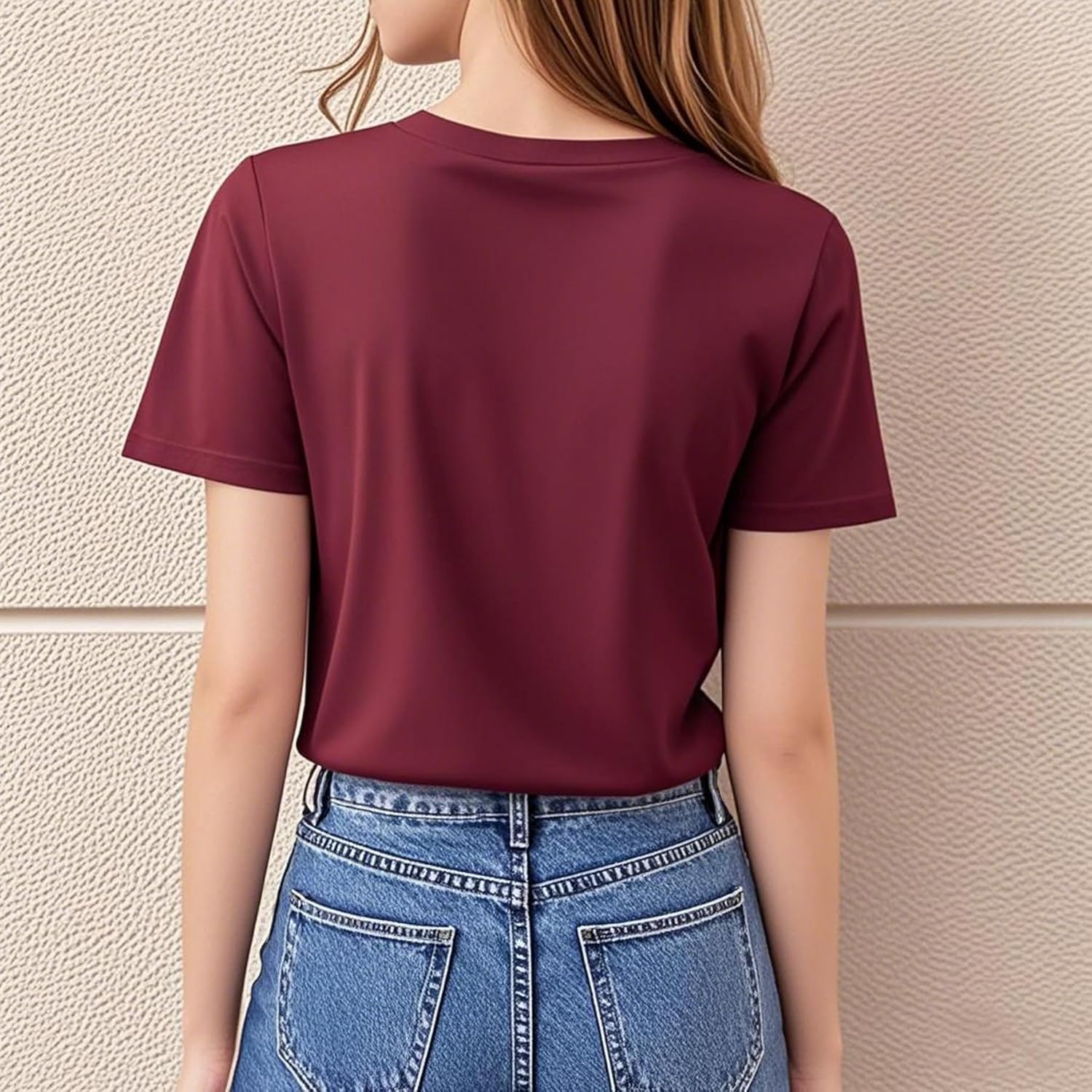 DANVOUY Blessed T-Shirt for Women Cute Graphic Tee Funny Casual V-Neck Tops - Image 3