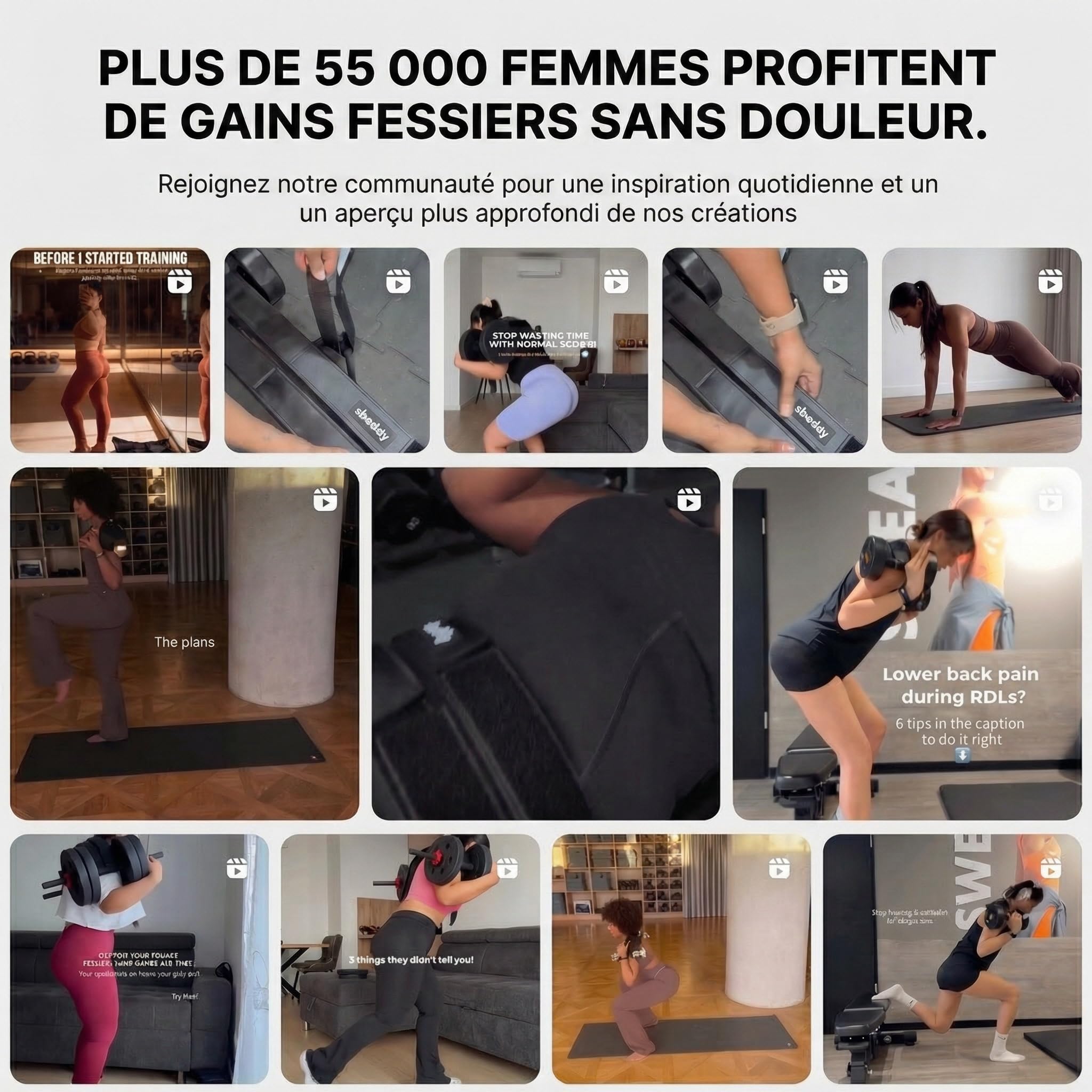Ceinture Hip Thrust pour Haltères, Kettlebells et Poids - Confort Jusqu'à 180 kg - Double Fermeture Auto-Agrippante - Équipement Musculation Fessiers pour Maison et Salle de Sport.