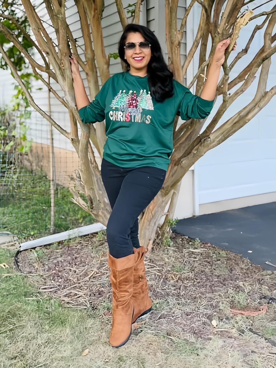 Dressmine Womens Casual Long Sleeve Graphic Tee Shirts Crew Neck Sweatshirts Pullover Tops for Women - Image 4