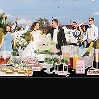 Vista 6 de WNINK Paquete de 6 manteles desechables negros de 54 x 108 pulgadas, para barbacoa, cumpleaños, picnic, despedida de soltera, compromiso, boda