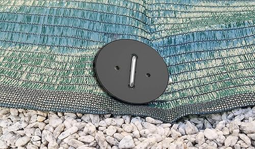 Miniatura 8 de AAGUT Paquete de 100 grapas de paisaje con tapas de arandela de juntas, estacas de barrera de vapor de 6 pulgadas, estacas de metal para jardín,