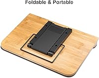 Vista 4 de Readaeer Soporte para libros de bambú, soporte grande para libros con 6 alturas ajustables, soporte plegable para libros de cocina y oficina