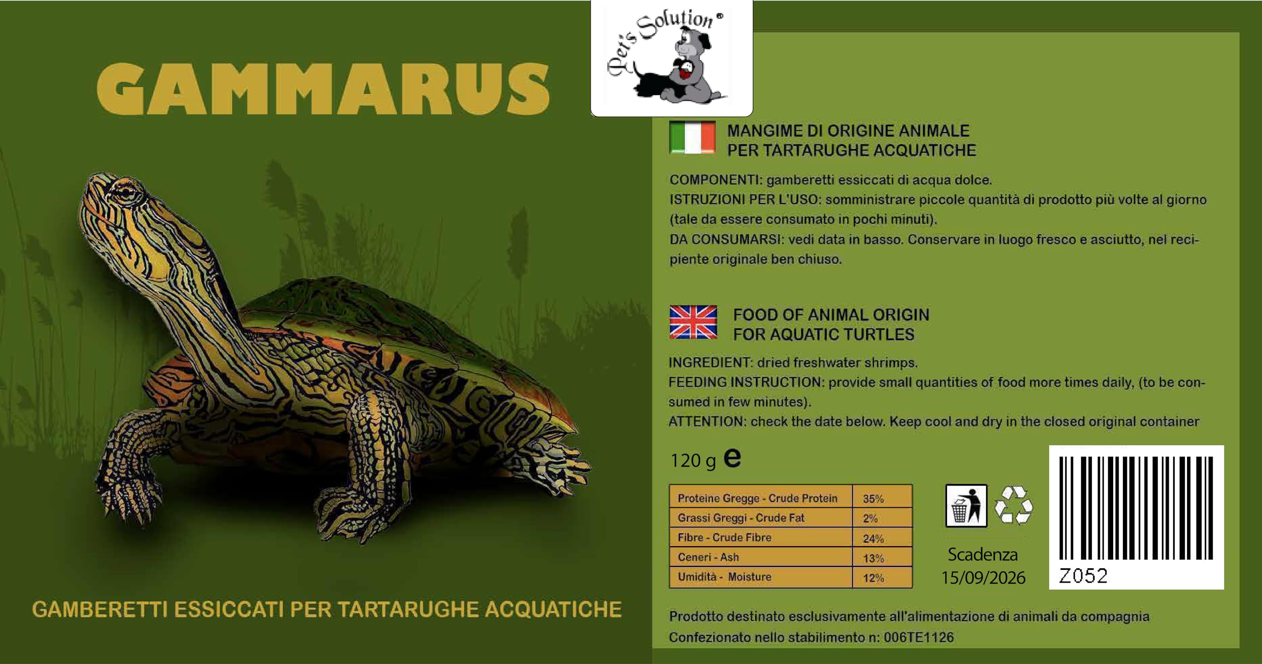 Mangime Per Tartarughe D'Acqua - Gamberetti Essiccati 250g, Nutriente E Completo, Scadenza 2026 - Foto 14