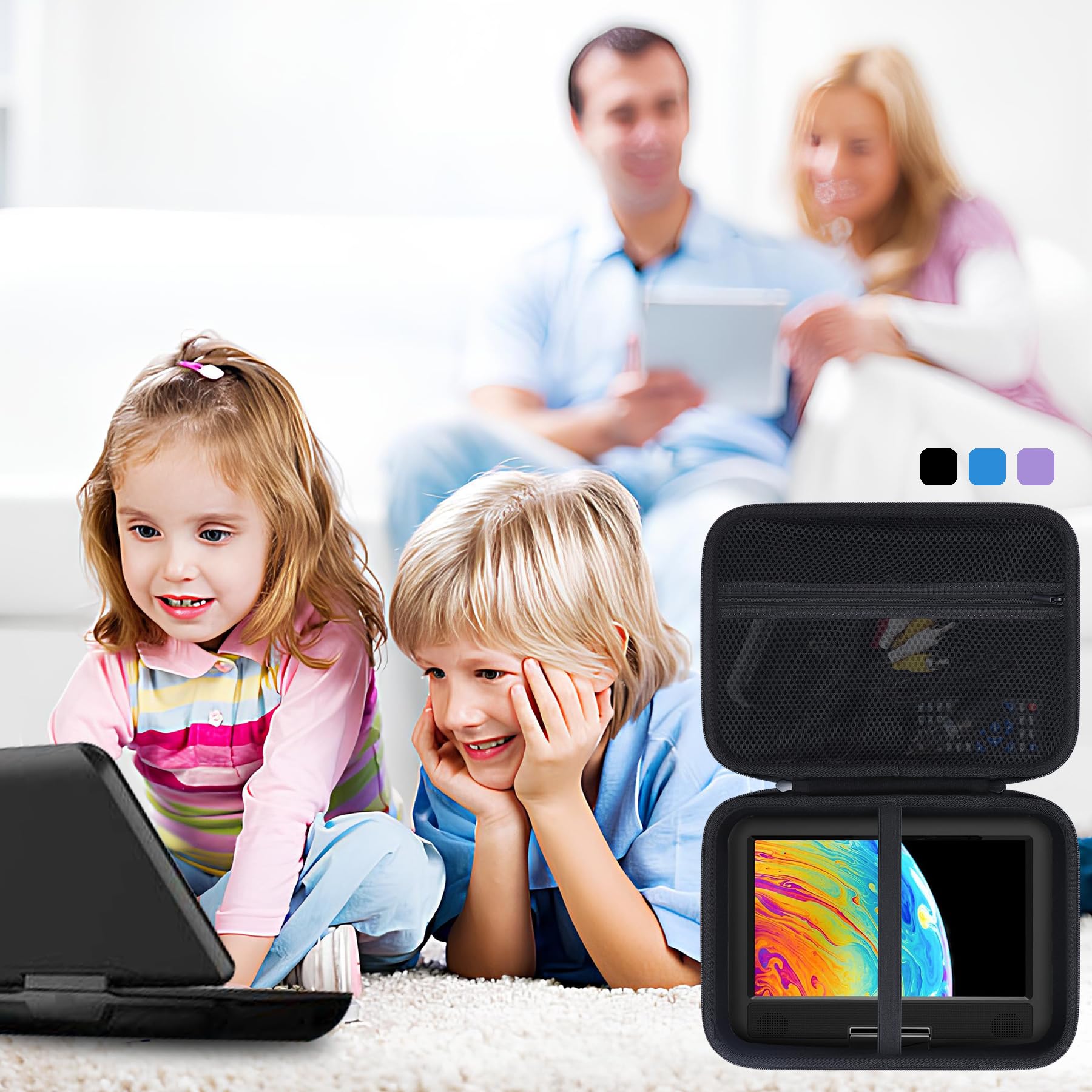 Duro Protettiva Custodia Compatibile con NAVISKAUTO 10,5" / KCR 10,1'' / SUNPIN 10,5'' / SQQBZZ 11,5" / ieGeek 11.5" Lettore DVD Portatile