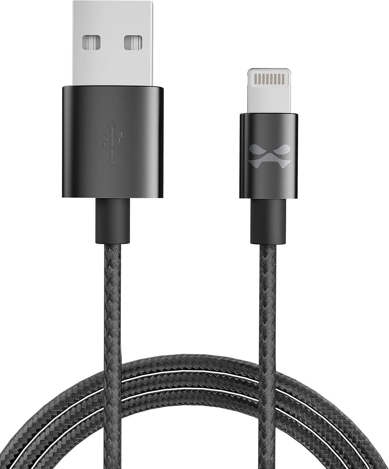 Ghostek NRGline 6FT Lightning Cable MFI Certified Charger Durable Nylon Braided – Black