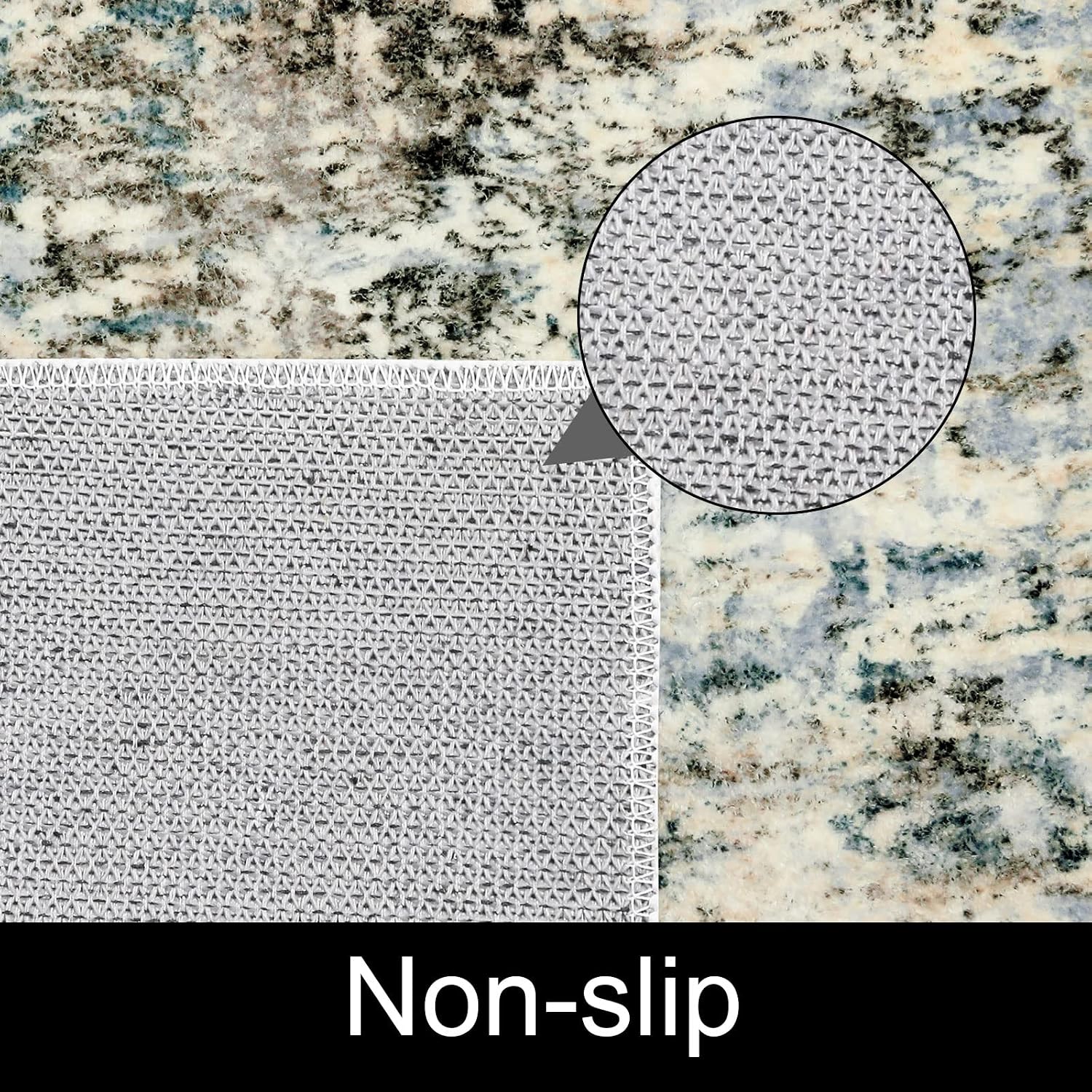 U'Artlines Madison Collection FAR601A Boho Chic Farshe Trellis Non-Shedding Living Room Entryway Foyer Hallway Bedroom Runner Rug, 2' x 6' , Aqua Gris Non Slip Washable Kitchen Area Rug Porch Doormat