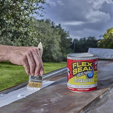 Flex Seal Liquid, Rubber Coating Sealant, Waterproof, Flexible, Breathable, and UV Resistant, Roof Repair, Basements, RV, Campers, Trailers, Marine, EPDM, Masonry, White, 32 oz