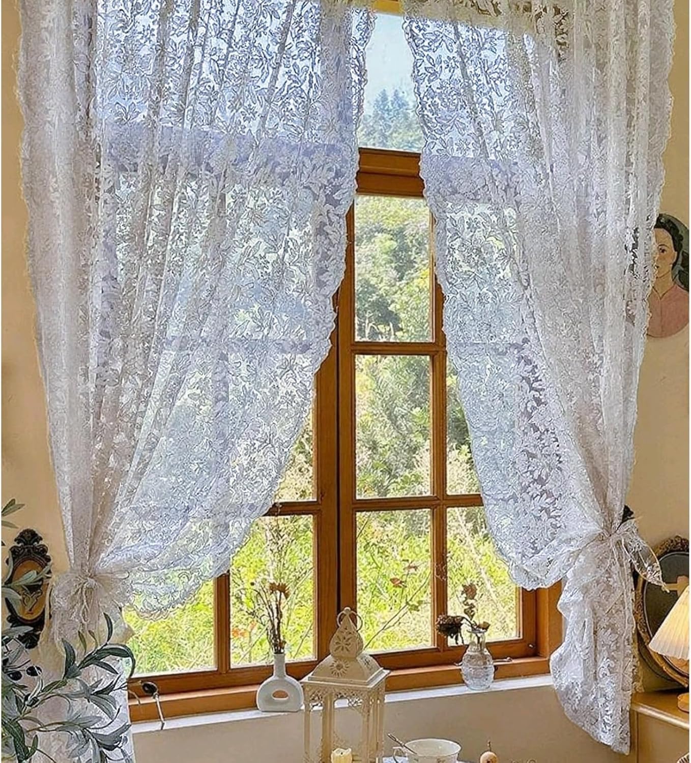 Amazon.com: JESSANS 2pcs French Curtains Lace Gauze for Living