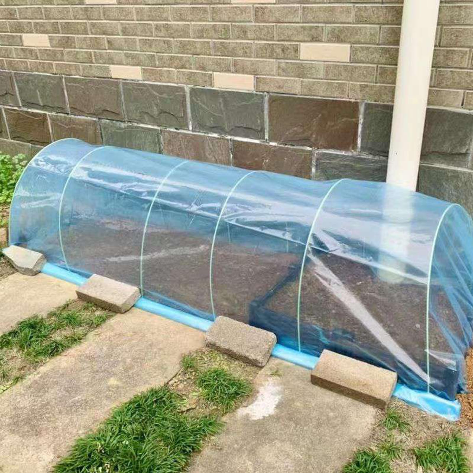 Telo di copertura trasparente resistente, 4 x 5 m, in plastica resistente agli strappi, per serre, giardini, agricoltura, pittura, antipolvere, acqua e protezione dai raggi UV