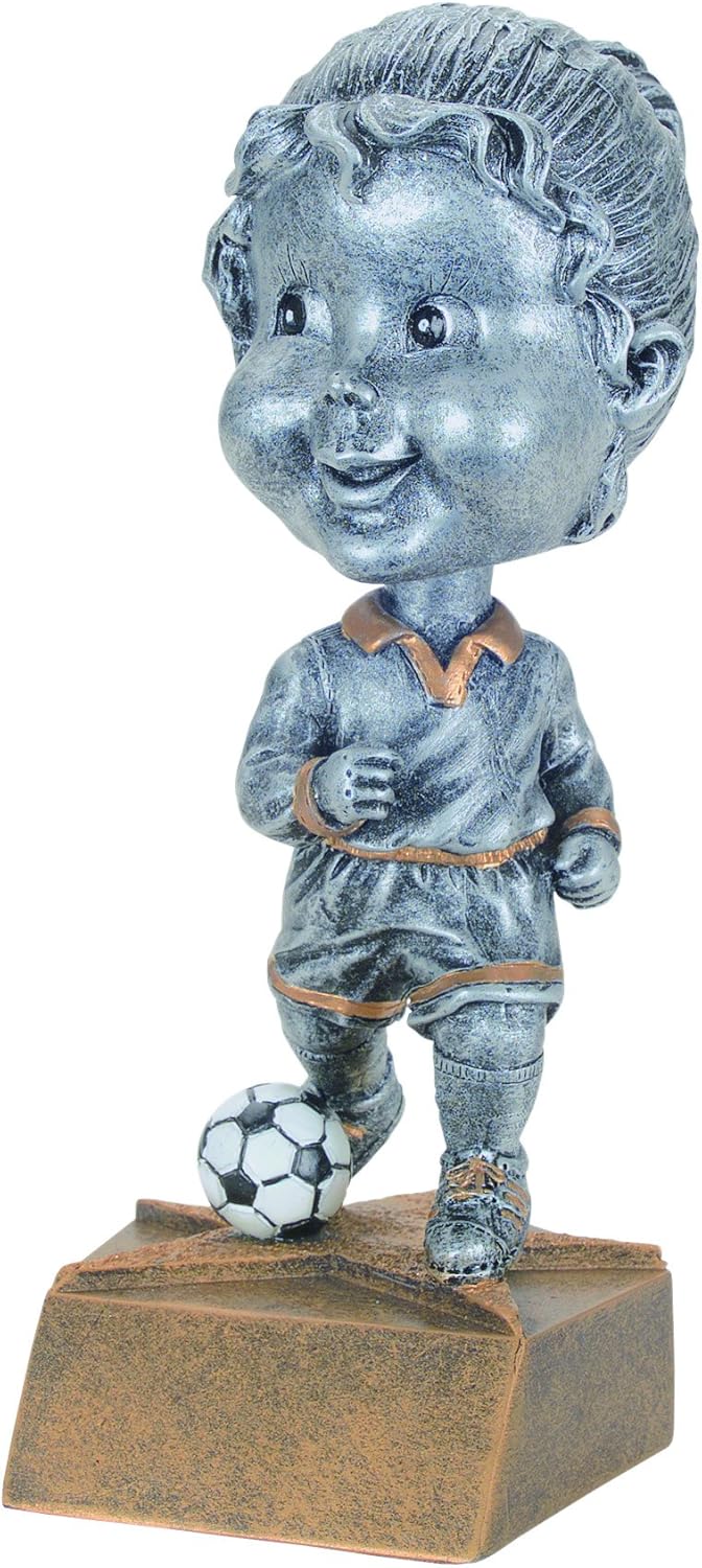 Decade Awards Soccer Bobblehead Trophy - 6 Inch Tall | Engraved Fútbol Award - Customize Now