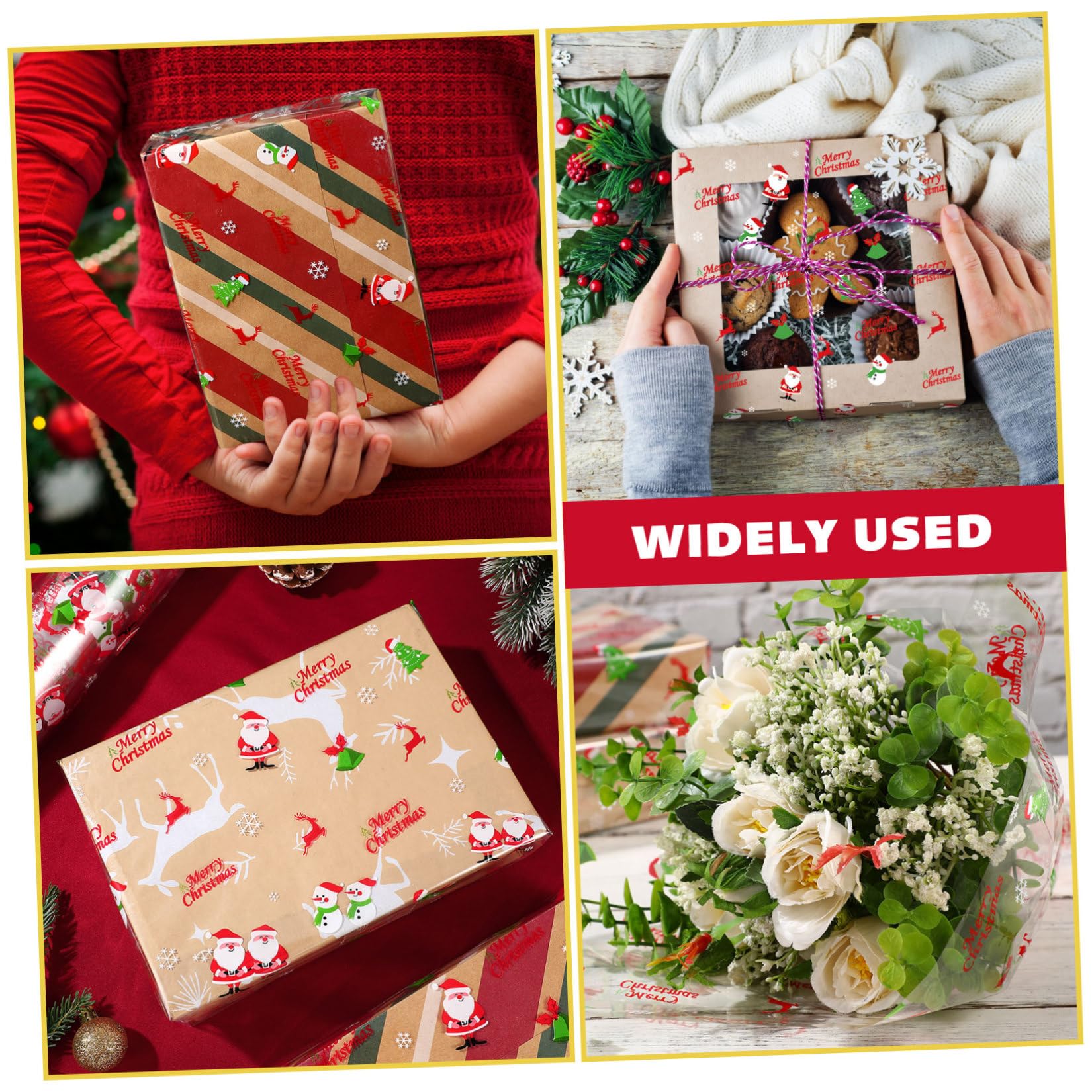 Toyvian Cellophane Trasparente Per Natale Di Carta Da Regalo Stampato Babbo Natale Per Confezionare Cesti Regalo Scatole e Oggetti Decorativi