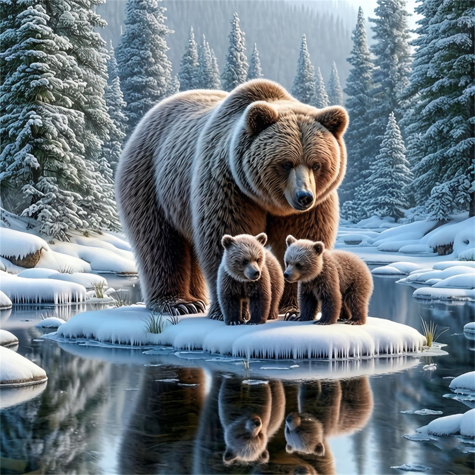 DSFEFV Bear Diamond Painting Kit for Adults,5D Diamond Art Kits for Beginner,Gem Art,Crystal Kits Round Drill for Home Wall Decor Gifts,Women,Men (Bear)