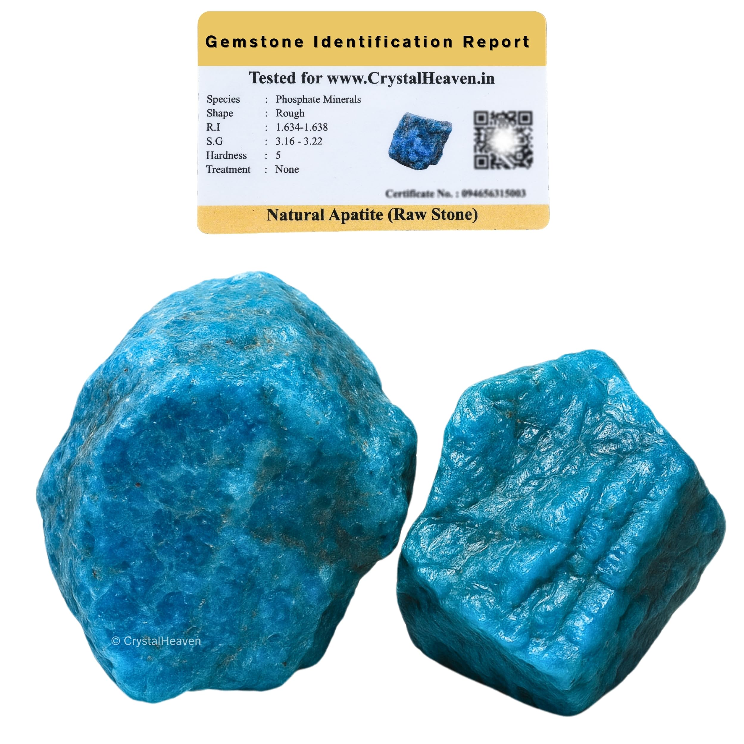 - Crystal Heaven Certified Apatite Crystal Healing Rough Stone, Natural Raw Crystals for Manifestation, Meditation and Reiki Healing (2 Pieces)
