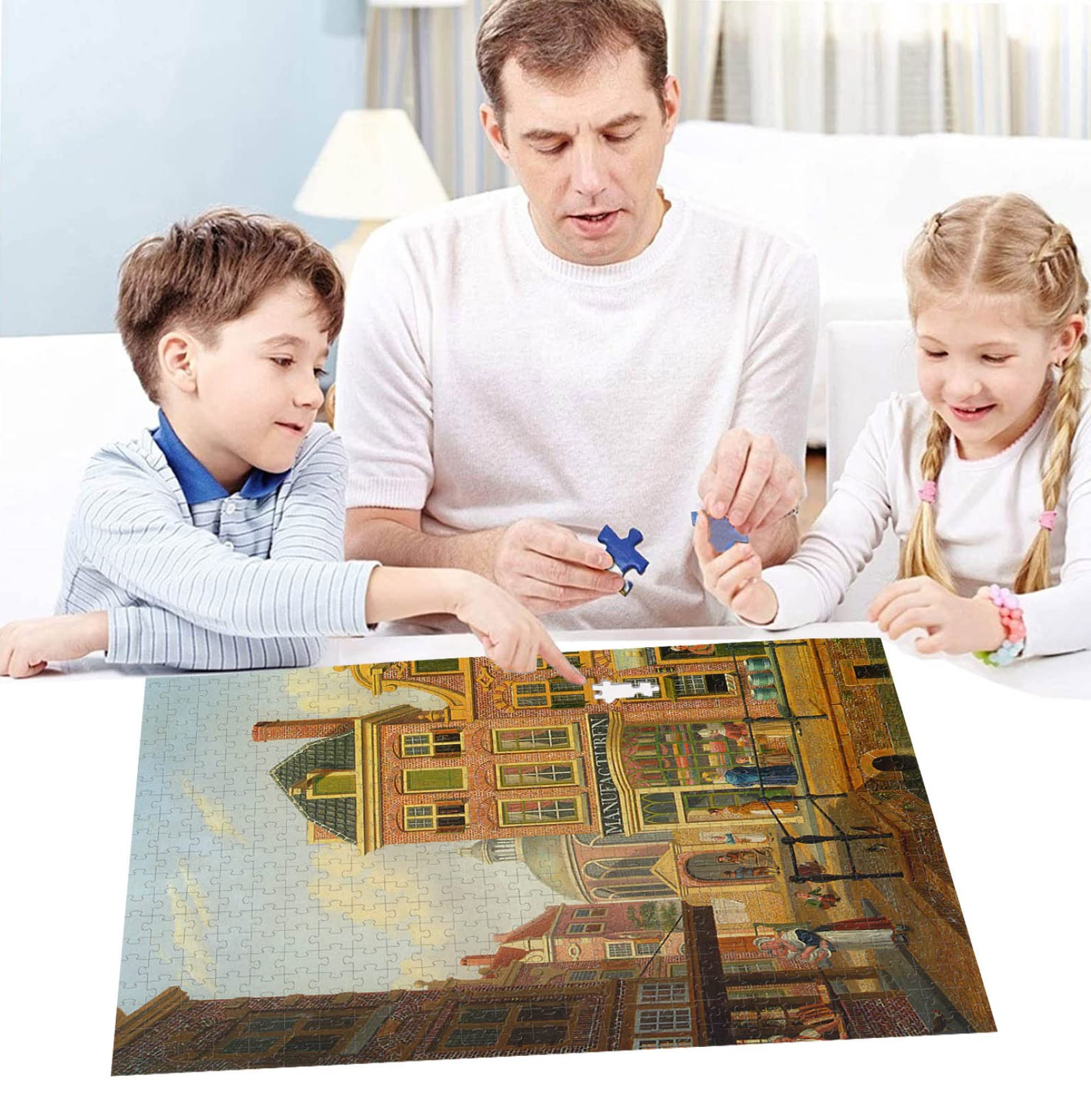 Puzzle per adulti in legno da 7000 pezzi Decorazione per feste di intrattenimento per il tempo libero, regalo d'arte cittadina europea