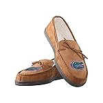 FOCO NCAA Florida Gators Mens College Team Logo Moccasin Slippers, Tan, XL (13-14)