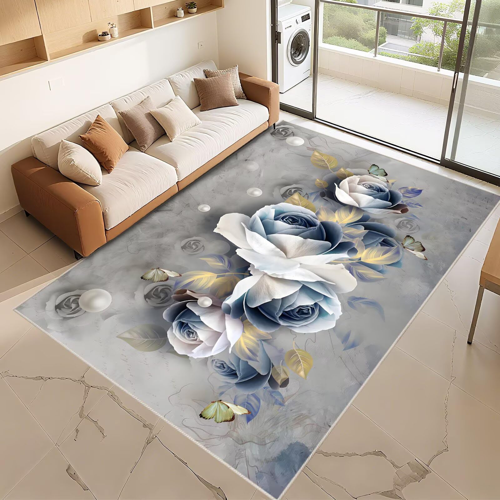 Tapis lavable en machine pour chambre bébé fille grand salon moderne
