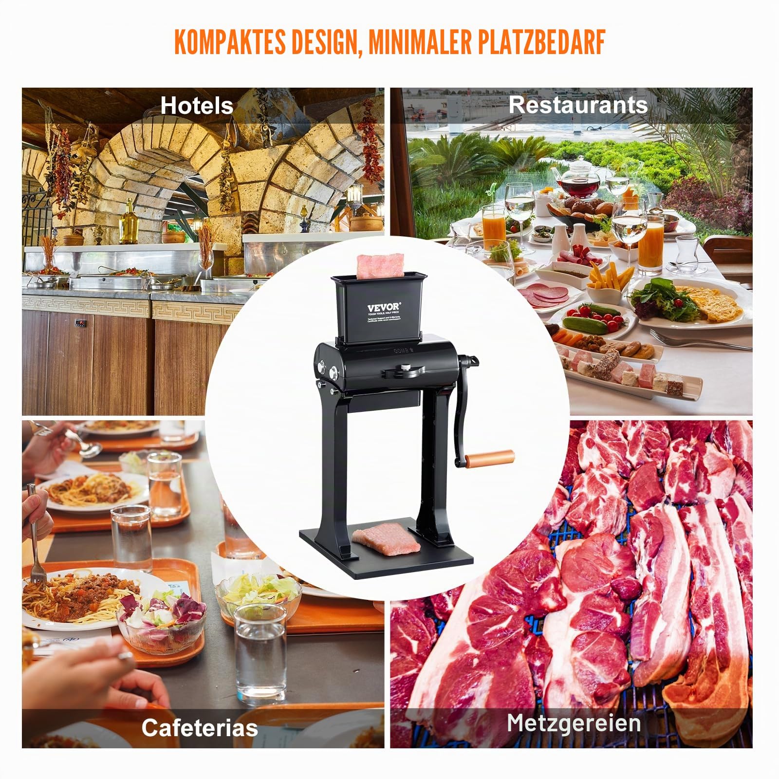 VEVOR Fleischzartmacher Maschine 445x300x245mm Fleisch Tenderizer Fleischklopfer Klingen aus 420 rostfreiem Stahl Steakklopfer für Hähnchen Rind Schwein Steak Küche Zuhause Restaurant Kochzubehör