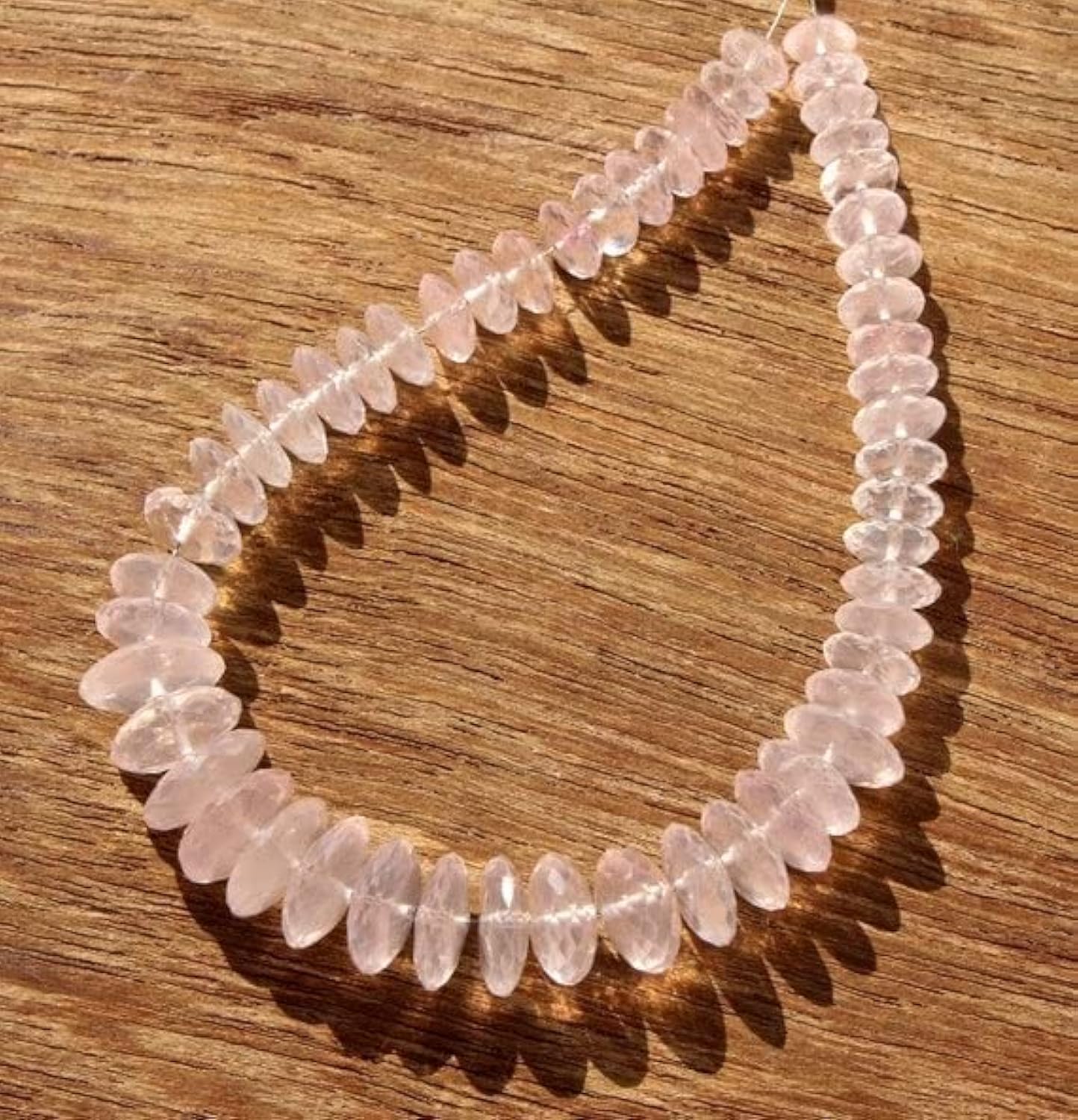 Perles quartz rose véritable taillées à la main de qualité supérieure