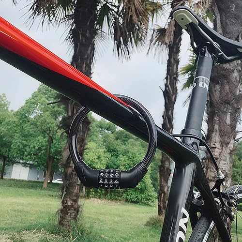 Miniatura 7 de Cable de bloqueo de bicicleta, cadena de bloqueo de bicicleta antirrobo, cerradura de bicicleta combinada, cerradura de combinación de seguridad de