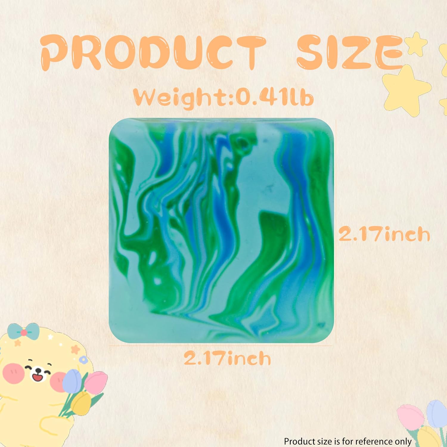 Stress Cube Fidget Toy, Squishy Stress Relief Toy, Fidget Squishy Toys for Anxiety Relief Desk, Pull Stretch Classroom Prize Party Favors Toys for Kids