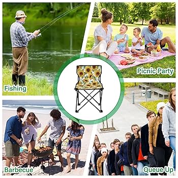 Amazon.com: Outdoor Folding Sunflower Floral Camping Chairs