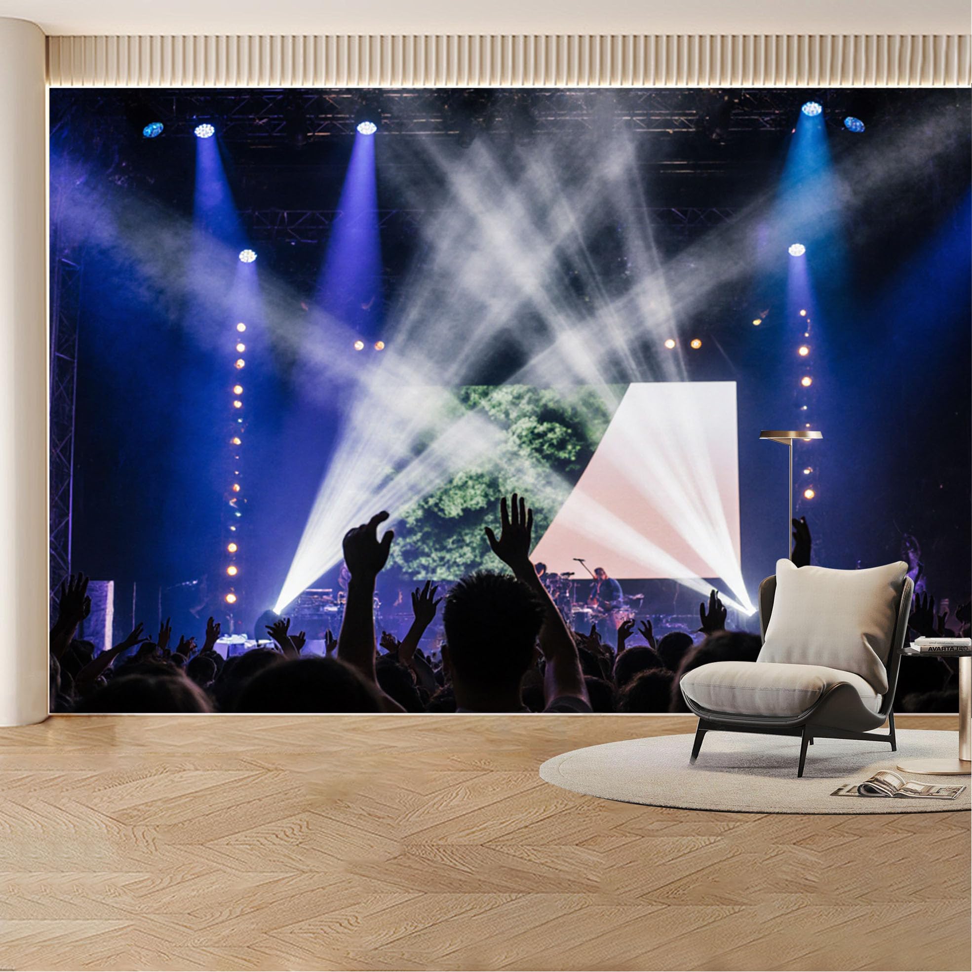 Custom Wall Mural Wallpaper Music Concert Stage， 3D Effect， Large Wall Art， Modern， Luxury for Living Room， Bedroom， Office